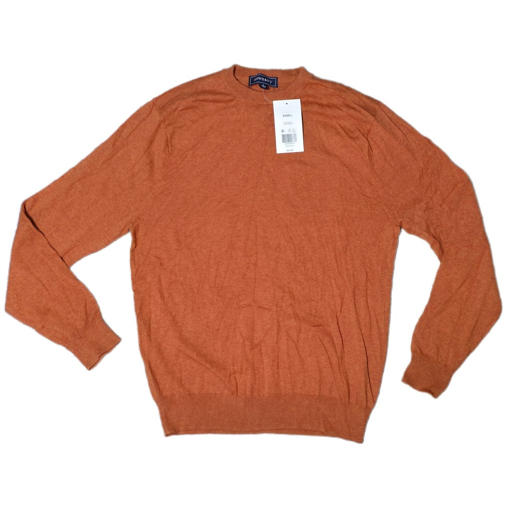 Crown & Ivy Men's Crew Neck Long‎ Sleeve Sweater Spice Rust Size Small
(AF)